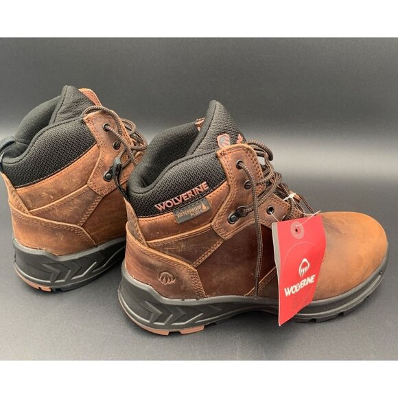 Wolverine Shiftplus Mid LX Safety Boots Brown Leather Men's Size 9EW Steel Toe - Picture 8 of 13